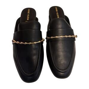 Anne Klein Black Mule Slip on Slides-NWB